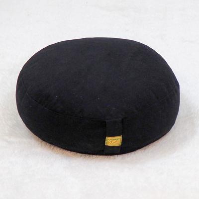 Yogi & Yogini Meditatiekussen Rond Katoen Zwart - Laag Model - 33 x 12 cm