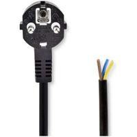 Nedis Stroomkabel | Type F (CEE 7/7) Male | Open | Gehoekt | Recht | Vernikkeld | 2.00 m | Rond | PVC | Zwart | Label - CEGL10700BK20 - thumbnail