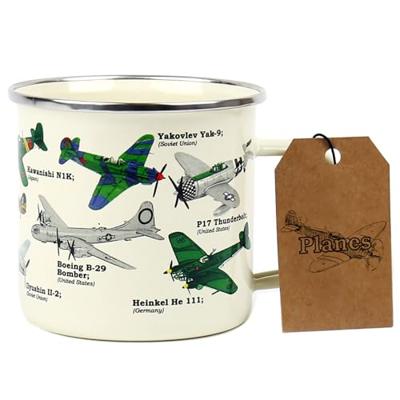 Gift Republic Vliegtuig Emaille Mok