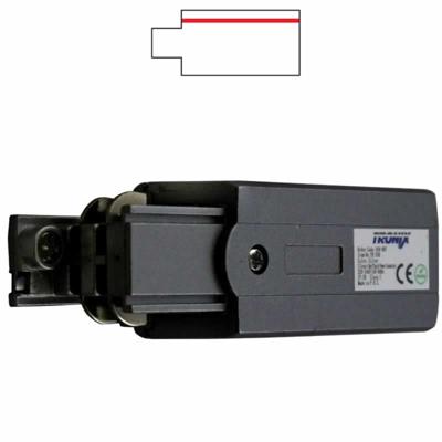 Aansluitadapter voor een spanningsrail links zwart 169-042