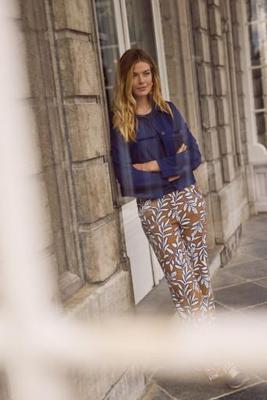 Marilon leaves trousers - caramel/ink blue - 13111