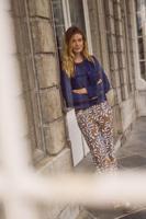 Marilon leaves trousers - caramel/ink blue - 13111 - thumbnail