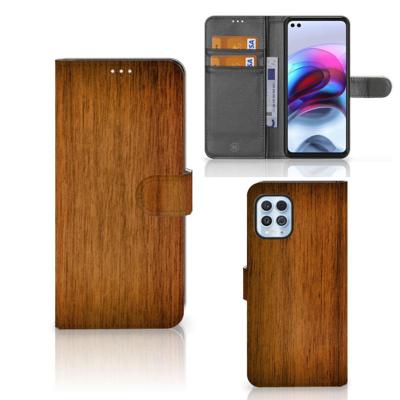 Motorola Moto G100 | Book Style Case | Donker Hout Motorola Moto G100 | Book Style Case | Donker Hout