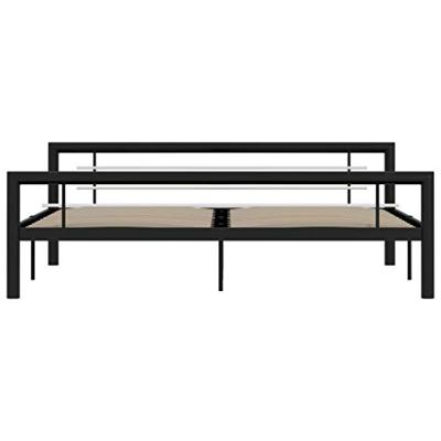 Bedframe metaal zwart en wit 180x200 cm