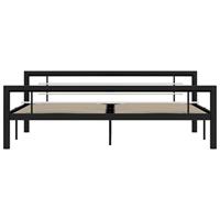 Bedframe metaal zwart en wit 180x200 cm - thumbnail