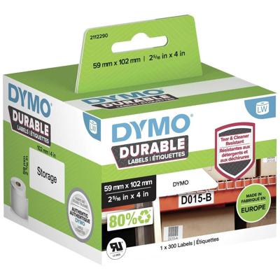 DYMO Rol met etiketten 102 x 59 mm Polypropyleen folie Wit 300 stuk(s) Permanent hechtend 2112290 Universele etiketten, Adresetiketten DYMO Rol met etiketten 102 x 59 mm Polypropyleen folie Wit 300 stuk(s) Permanent hechtend 2112290 Universele etiketten, Adresetiketten