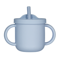 Drinkbeker met rietje - Blauw - thumbnail