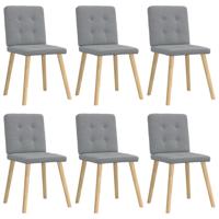 Eetkamerstoelen 6 st stof lichtgrijs - thumbnail