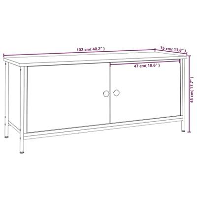Tv-meubel 102x35x45 cm bewerkt hout grijs sonoma eikenkleurig - thumbnail