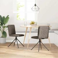 Eetkamerstoel kunstsuède donkergrijs - thumbnail