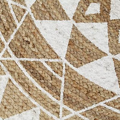 VidaXL Vloerkleed handgemaakt met witte print 150 cm jute