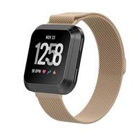 By Qubix - Milanese Compatible met Fitbit Versa 1/2 & Lite bandjes Maat: Large - Vintage Goud - Compatible fitbit bandje - thumbnail