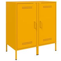 Dressoirs 2 st 36x39x79 cm staal mosterdgeel - thumbnail
