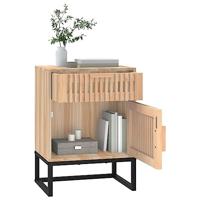 Nachtkastje 40x30x55,5 cm bewerkt hout en ijzer - thumbnail