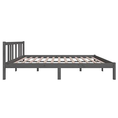 Bedframe massief hout grijs 140x200 cm