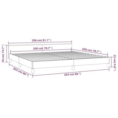 Bedframe met hoofdbord kunstleer cappuccinokleurig 200x200 cm