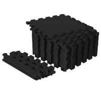 Vloer Beschermingsmatten 30 x 30 cm 18 matten incl eindstukken Zwart - thumbnail