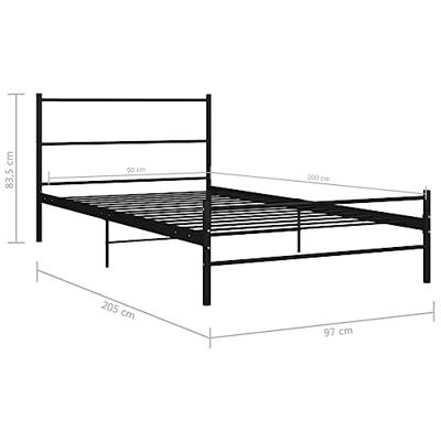 Bedframe metaal zwart 90x200 cm