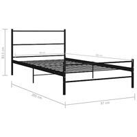 Bedframe metaal zwart 90x200 cm - thumbnail