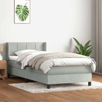 Boxspring met matras fluweel lichtgrijs 80x220 cm - thumbnail