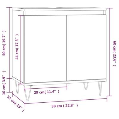 Badkamerkast 58x33x60 cm bewerkt hout zwart