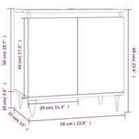 Badkamerkast 58x33x60 cm bewerkt hout zwart - thumbnail