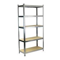 Planken Ferrestock 875 Kg 90 x 40 x 180 cm Grijs Hout Gegalvaniseerd staal Hout MDF 5 Planken - thumbnail