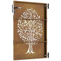 Poort 85x150 cm boomontwerp cortenstaal - thumbnail