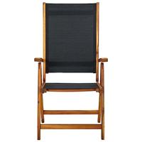 Tuinstoelen inklapbaar 2 st massief acaciahout en textileen - thumbnail