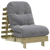 Futon slaapbank met matras 60x206x11 cm geïmpregneerd hout - thumbnail