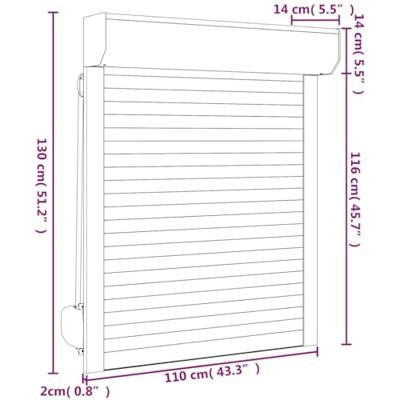 VidaXL Rolluik 110x130 cm aluminium antracietkleurig
