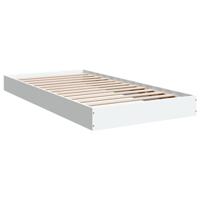 Bedframe bewerkt hout wit 100x200 cm - thumbnail