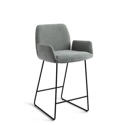 Jesper Home Barstoel 'Misaki' Slide Black, kleur Breezy Blue (zithoogte 65cm)