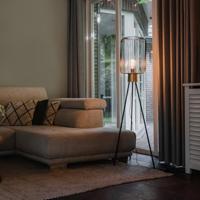 QAZQA Design vloerlamp zwart met goud - Mayelle - thumbnail