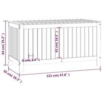 Tuinbox 121x55x64 cm massief grenenhout wit - thumbnail
