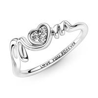 Pandora 791476C01 Hangbedel Sparkling Double Halo Heart zilver-zirconia roze-wit - thumbnail