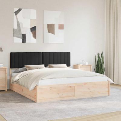 Bedframe met Gevoerd Hoofdgedeelte Zwart 180 x 200 cm Bedframe met Gevoerd Hoofdgedeelte Zwart 180 x 200 cm