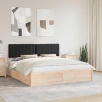 Bedframe met Gevoerd Hoofdgedeelte Zwart 180 x 200 cm - thumbnail