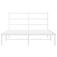 Bedframe met hoofdbord metaal wit 140x200 cm - thumbnail