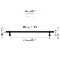 Handvatten 5 st 224 mm roestvrij staal zwart - thumbnail