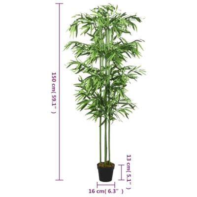 VidaXL Kunstplant bamboe 576 bladeren 150 cm groen