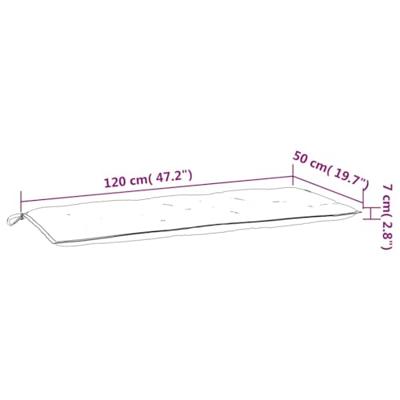 VidaXL Tuinbankkussens 2 st gestreept 120x50x7 cm stof wit en blauw