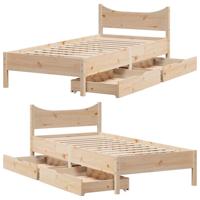 Bedframe met lades massief grenenhout 90x200 cm - thumbnail