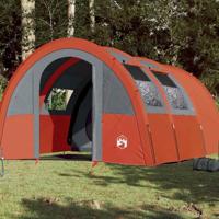 Tunneltent 4-persoons waterdicht grijs en oranje - thumbnail