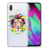 Samsung Galaxy A40 Telefoonhoesje met Naam Lion Color - thumbnail