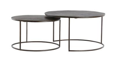 Light & Living Ronde Salontafel 'Talca' Set van 2 stuks, kleur Donkerbruin
