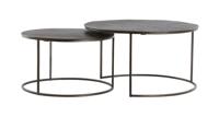 Light & Living Ronde Salontafel 'Talca' Set van 2 stuks, kleur Donkerbruin - thumbnail