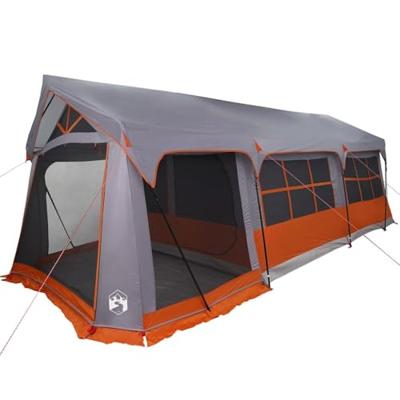 Gezinstent met dak Grijs en Oranje 620 x 322 x 240 cm Polyester