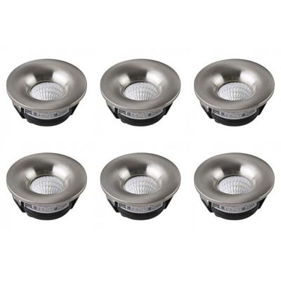 LED Inbouwspots voor Veranda - 6 Pack - 3W - Natuurlijk Wit 4200K - Mat Chroom - Ø48.5mm