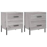 Nachtkastjes 2 st 40x35x47,5 cm bewerkt hout grijs sonoma eiken - thumbnail